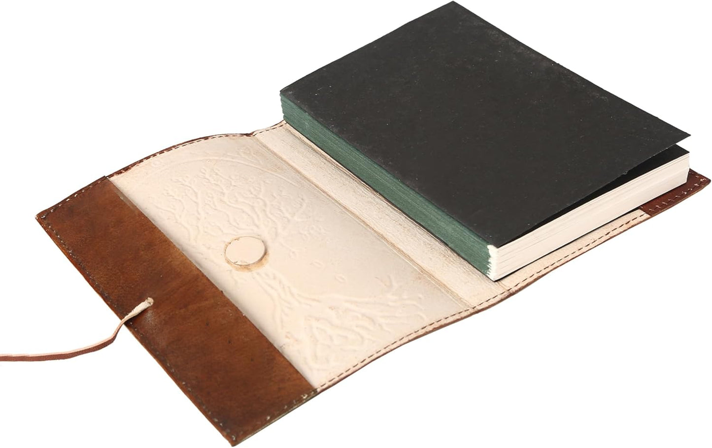 Leather Journal in Brown 7X5 Refillable Lined Paper Tree of Life Handmade Writing Notebook Diary Leather Bound Daily Notepad for Women and Men Writing Pad for Artist Sketch