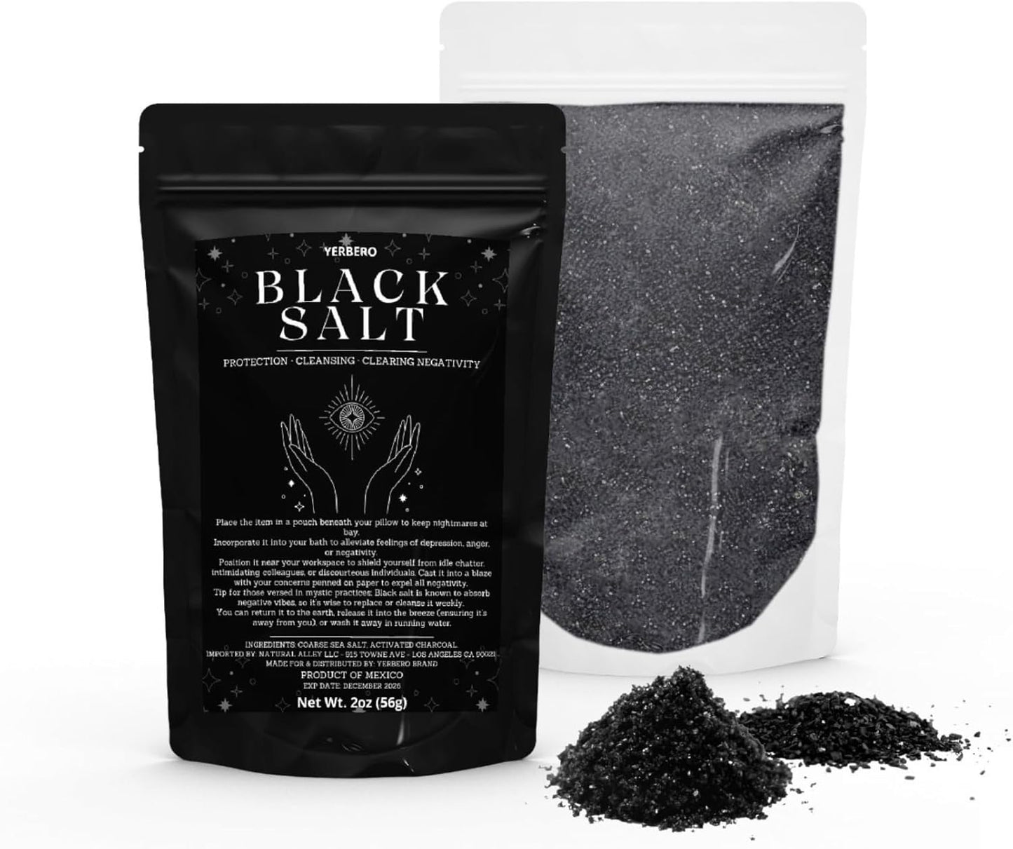 Black Salt for Protection 2Oz (56G) - Sal Negra - Essential Wiccan & Witchcraft Supplies for Rituals, Spells, and Purification - Premium Sal Negra for Brujeria, Spiritual Cleansing.