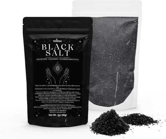 Black Salt for Protection 2Oz (56G) - Sal Negra - Essential Wiccan & Witchcraft Supplies for Rituals, Spells, and Purification - Premium Sal Negra for Brujeria, Spiritual Cleansing.