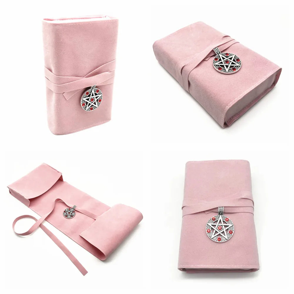 Tarot Pouch Cards Storage Bag Cloth Black Pink Blue Witch Divination Jewelry Astrology Dice Accessories Bag L754