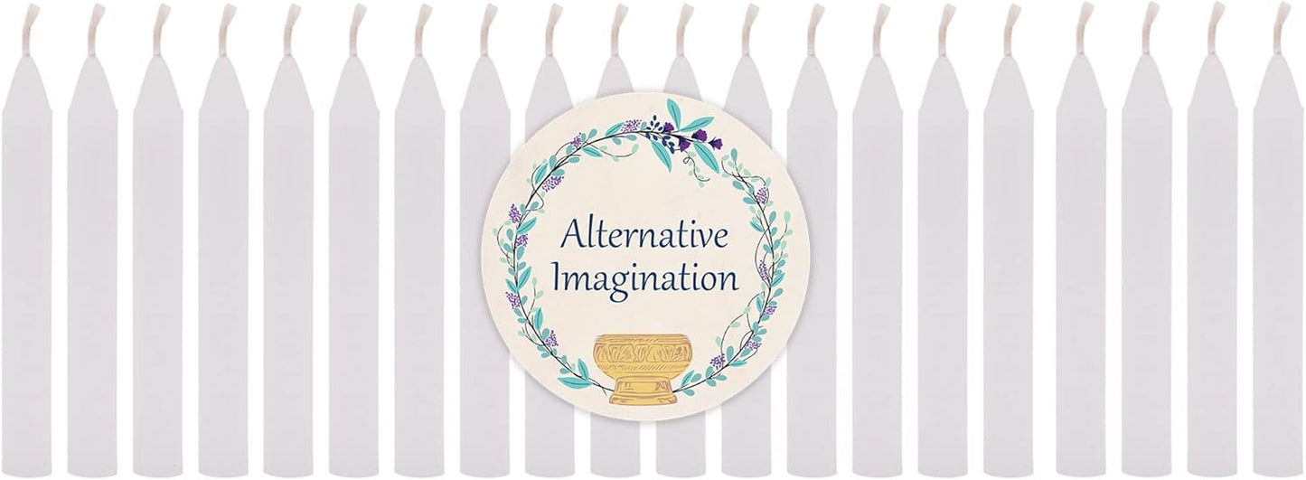 Set of 20 White, Unscented, 4 Inch Tall Chime Candles (Altar, Spell)