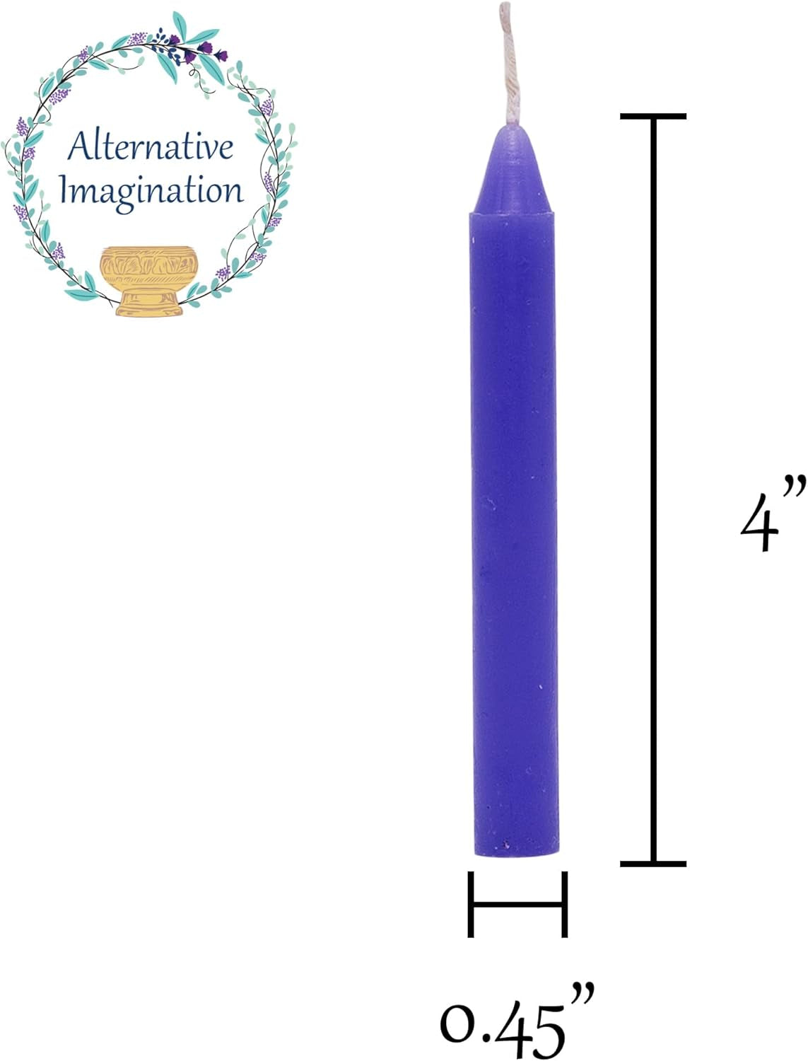Set of 20 Purple, Unscented, 4 Inch Tall Chime Candles (Altar, Spell)