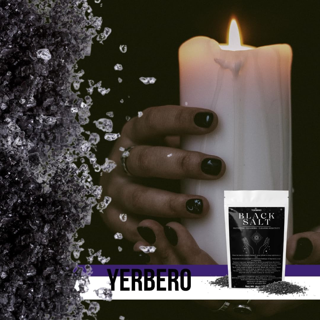 Black Salt for Protection 2Oz (56G) - Sal Negra - Essential Wiccan & Witchcraft Supplies for Rituals, Spells, and Purification - Premium Sal Negra for Brujeria, Spiritual Cleansing.