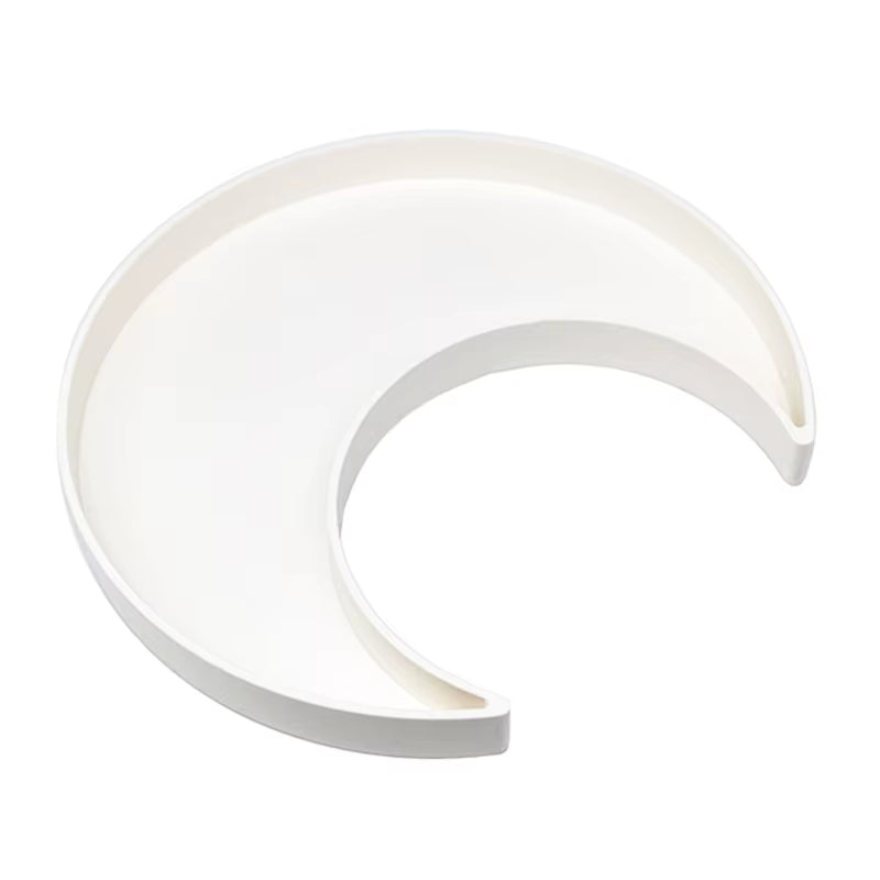 Wooden Serving Tray Rustic Tableware Dessert Dish Moon Sun Shape Jewelry Plate Bowl Eid Mubarak Supplies